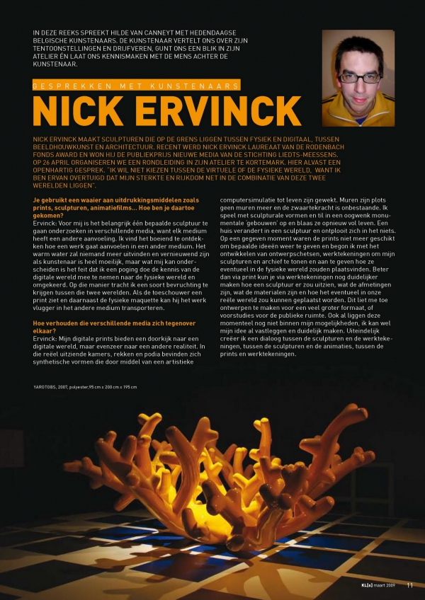 Gesprekken met kunstenaars: Nick Ervinck