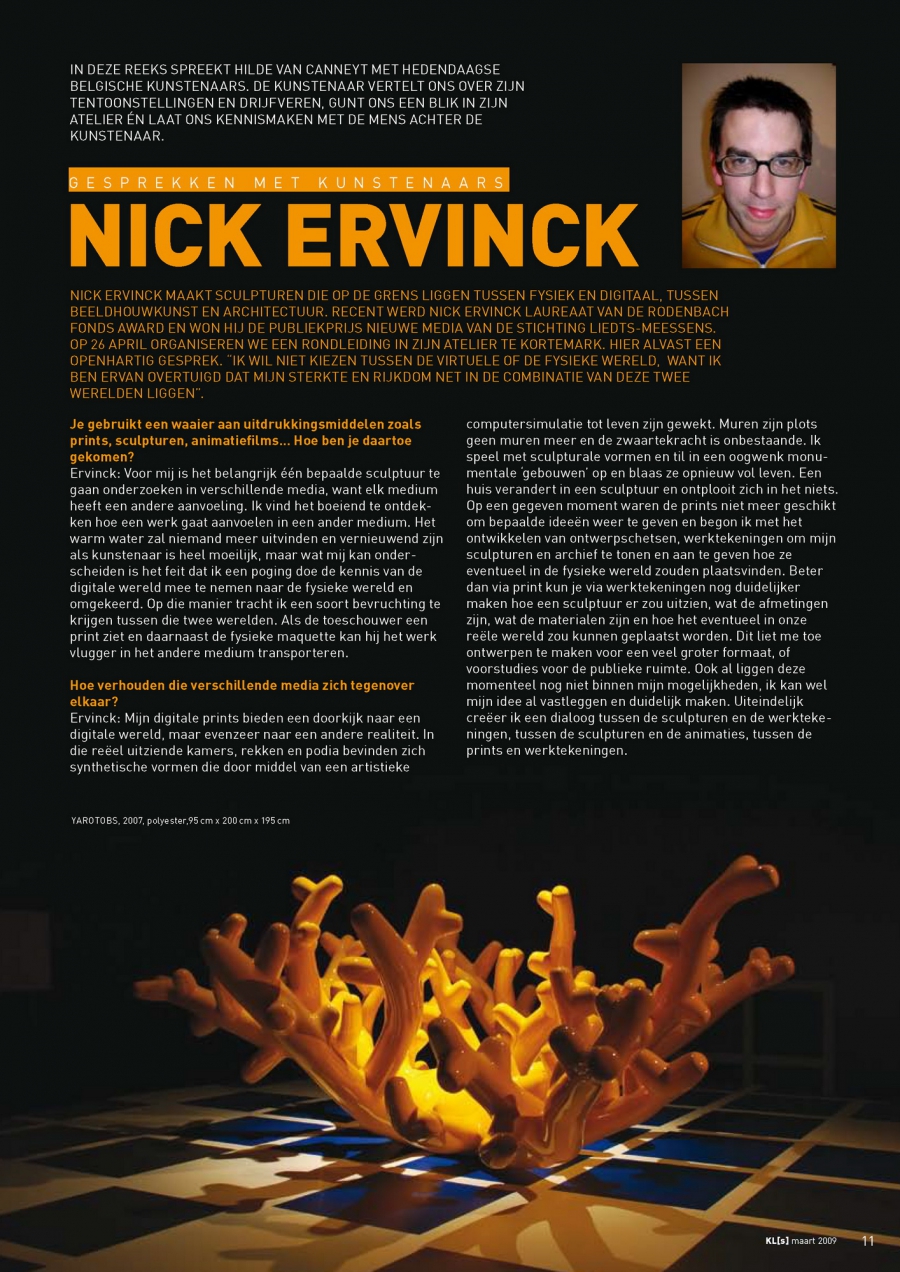 Gesprekken met kunstenaars: Nick Ervinck